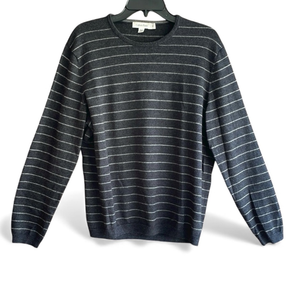 Men's Calvin Klein Lightweight Merino Wool Blend Pullover Sweater Size Large